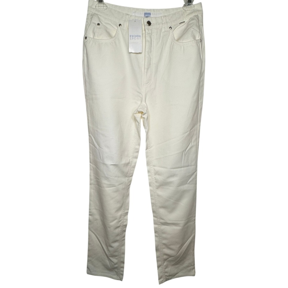 NWT Escada Sport Womens Pants 42 US 12 Cream Ivory Luxury Dress Trousers Vintage